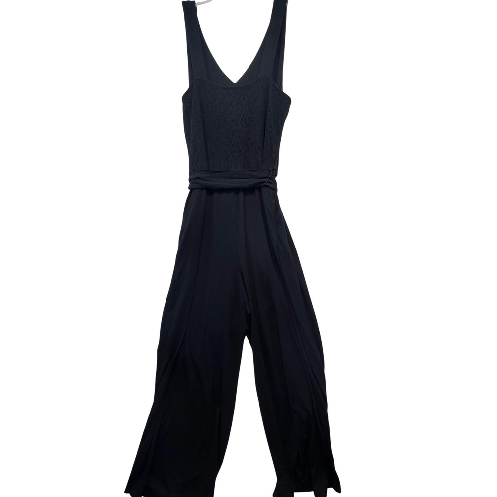 J Jill Sleeveless Jumpsuit Women's Black V-Neck Wide Leg Flowy Casual - Picture 9 of 13